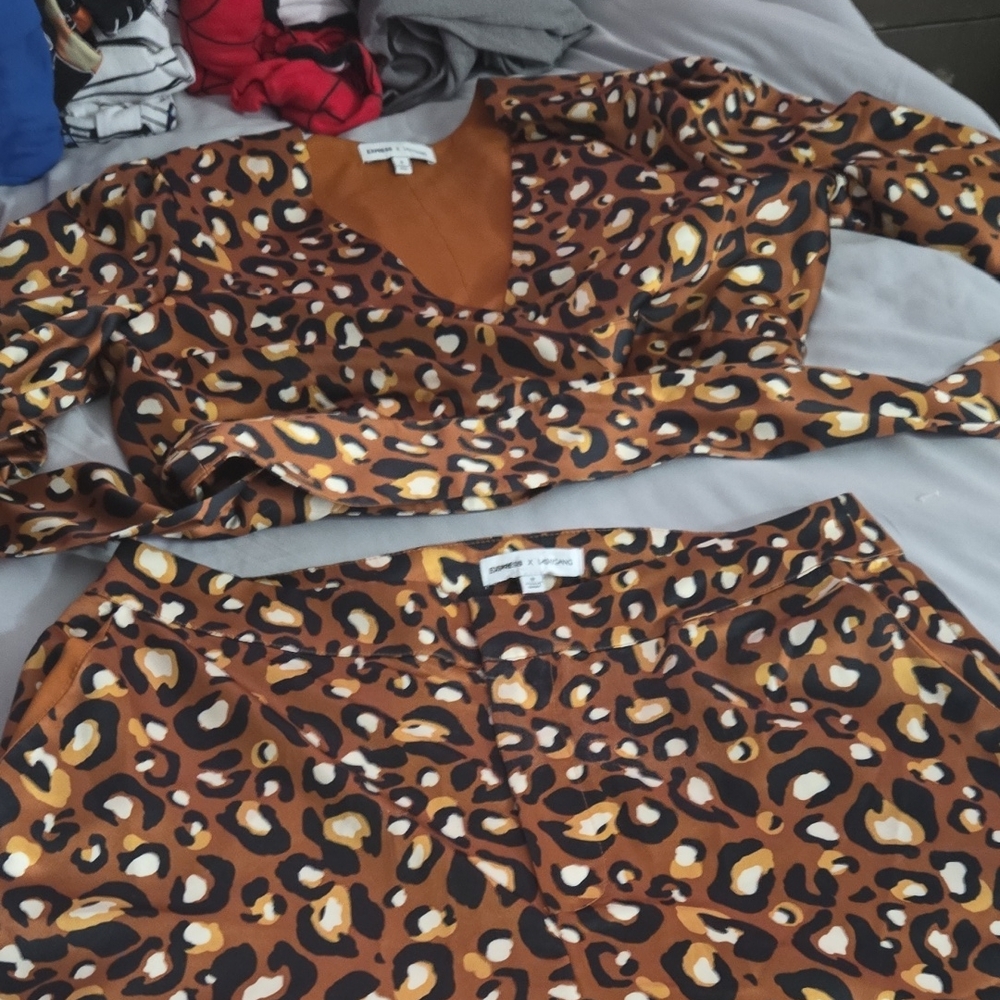Express Leopard Print Skirt